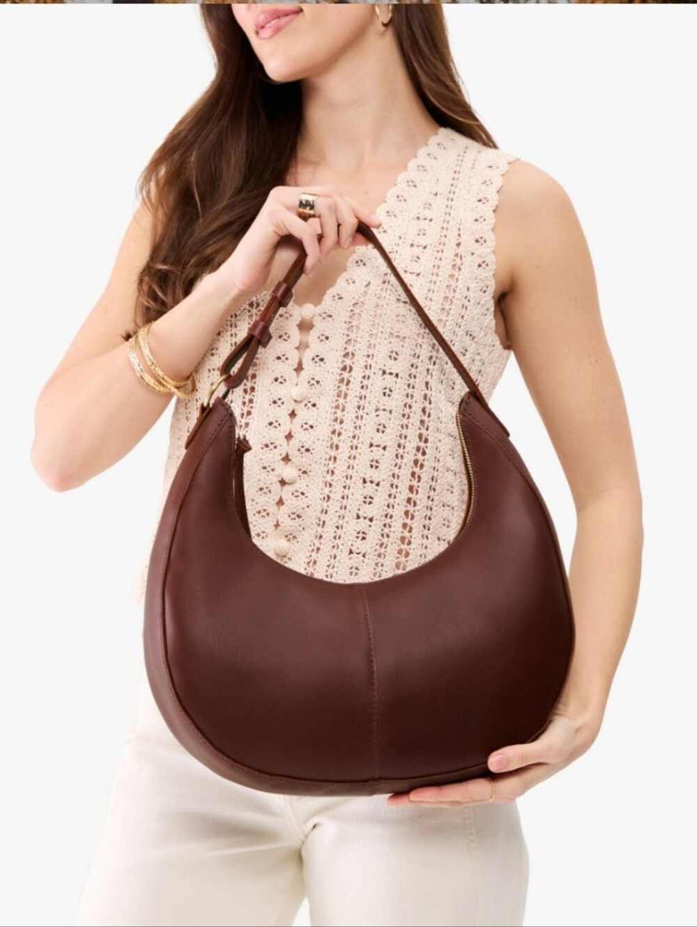 NWOT! Portland Leather Goods, Nora Shoulder  Bag, Cognac, MSRP $168